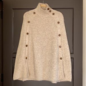J Crew Cape Poncho Sweater Beige Sweater NWT XS